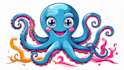 design octopus mascot logo with express delivery