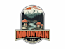 design a creative mountain, mushroam logo