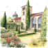sketch architectural garden views or landscape scenery