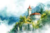 make drawing potrait with watercolour painting