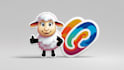 design sheep mascot logo with express delivery