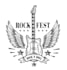 create a retro, badge, vintage guiter logo design