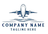 create airplane logo with text with any file