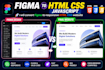 convert figma design to responsive HTML CSS js website
