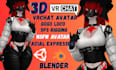 create vrm model vrchat avatar furry avatar nsfw vrc avatar fursona vr character
