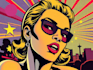 draw pop art in retro comic style