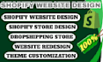 redesign shopify website store dropshipping or pod store with full customization
