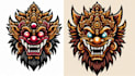 give balinese barong mask mascot logo design with new concepts