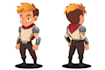 design a 2d cartoon character