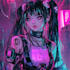 do a cyberpunk anime art