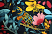 draw an animal and botanical illustration