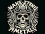 create amazing biker helmet skeleton motorcycle logo