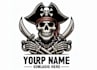 do custom skeleton pirate logo with illustration design