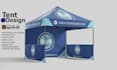 design tent, canopy tent, table cover, and flag