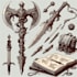 draw fantasy dnd weapon art for your game