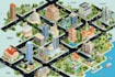 design isometric map illustration and cartoon art