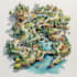 watercolor map illustration just for you
