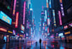 making a cyberpunk futuristic city art