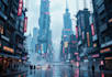 do cyberpunk futuristic city art