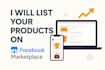 advertise your products using my facebook marketplace account