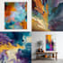 create unique printable digital oil paint abstract wall art design