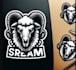create mascot goat skull head sheep logo