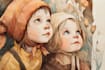 create watercolor children illustration
