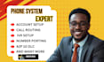 set up cloud pbx, ringcentral, asterisk 3cx ivr  twillo aircall nextival vapi ai
