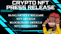 write SEO crypto, nft, and meme coin blog articles