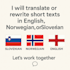 help with simple translations and text rewrites
