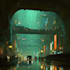 do a cyberpunk futuristic city art