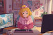draw vtuber visual novel background, wallpaper