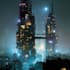 make a cyberpunk futuristic city art