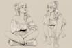 design digital sketch and line art illustration