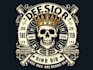 design retro skeleton pub beer logo