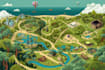 draw beautiful map in vector illustration