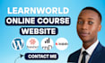 setup and design learnworlds online course site graphy, teachables kajabi site