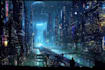 do cyberpunk futuristic city art