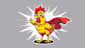 create hyper hen mascot logo with text with any file