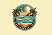 create unique summer beach logo with for your company