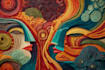 create magical abstract art, psychedelic, surrealism, cubism