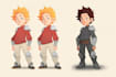 design a 2d cartoon character