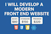 build a modern front end website using HTML CSS javascript and react