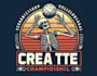 create sport retro skeleton championship volleyball logo