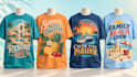 design retro summer vacation t shirt graphics for merch clothing brands