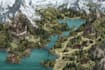 make cartoon fantasy map illustration, doodle hand drawn