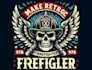 make retro skull eagle firefighter logo