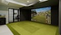 3d indoor golf simulator,neon led lights,mirrors,big screen,disco ball,hand bars