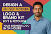 design a unique modern logo brand kit edit retouch and your business identity