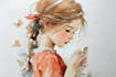 create watercolor children illustration